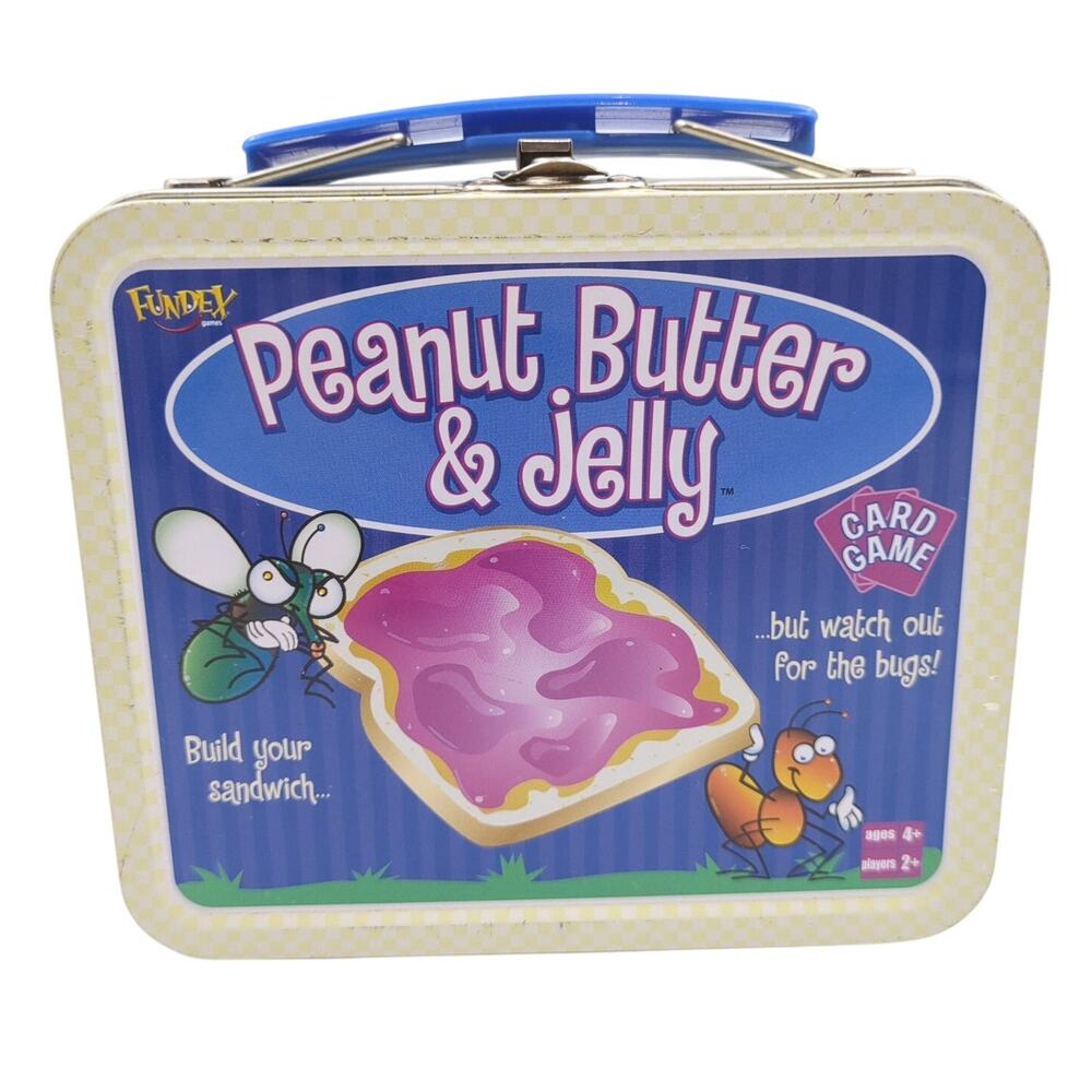 2003 Fundex Peanut Butter & Jelly Card Game Family Lunchbox Tin 53 Cards Parts